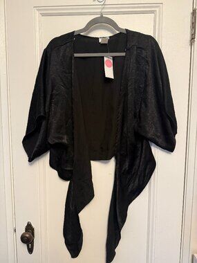 Satin Tie Front Blouse/Shrug